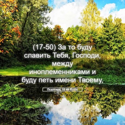 Picture 05 - Псалтирь 18:49 RUSV - (17-50) За то буду славить - Bible Verse Picture