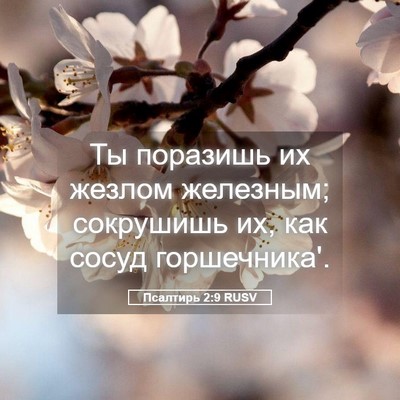 Picture 05 - Псалтирь 2:9 RUSV - Ты поразишь их жезлом - Bible Verse Picture