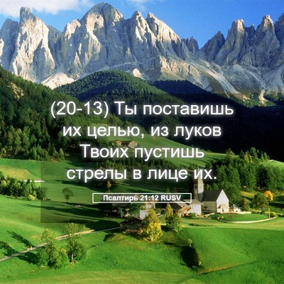 Picture 05 - Псалтирь 21:12 RUSV - (20-13) Ты поставишь их целью, - Bible Verse Picture