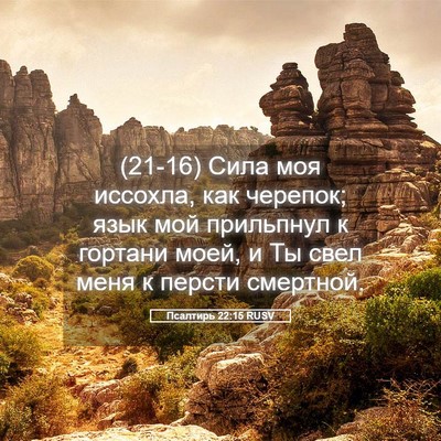 Picture 05 - Псалтирь 22:15 RUSV - (21-16) Сила моя иссохла, как - Bible Verse Picture