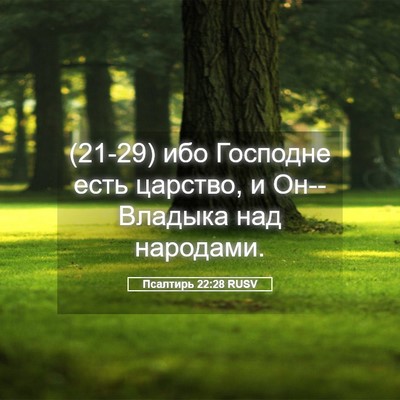 Picture 05 - Псалтирь 22:28 RUSV - (21-29) ибо Господне есть - Bible Verse Picture