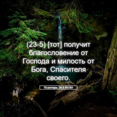 Picture 05 - Псалтирь 24:5 RUSV - (23-5) [тот] получит - Bible Verse Picture