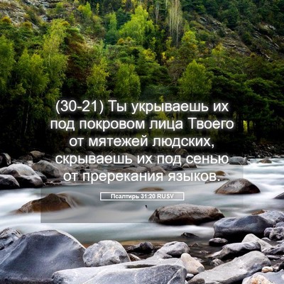 Picture 05 - Псалтирь 31:20 RUSV - (30-21) Ты укрываешь их под - Bible Verse Picture