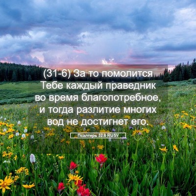 Picture 05 - Псалтирь 32:6 RUSV - (31-6) За то помолится Тебе - Bible Verse Picture