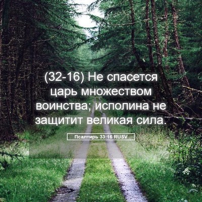 Picture 05 - Псалтирь 33:16 RUSV - (32-16) Не спасется царь - Bible Verse Picture