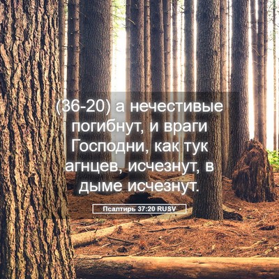 Picture 05 - Псалтирь 37:20 RUSV - (36-20) а нечестивые погибнут, - Bible Verse Picture