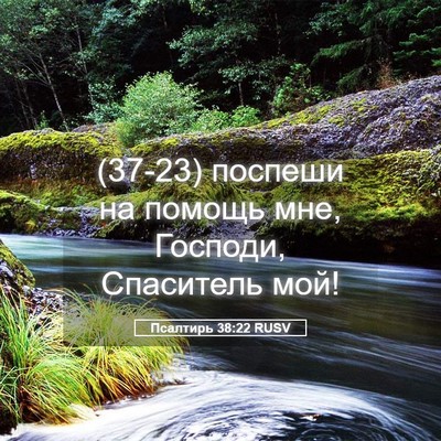 Picture 05 - Псалтирь 38:22 RUSV - (37-23) поспеши на помощь мне, - Bible Verse Picture