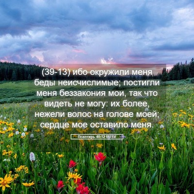 Picture 05 - Псалтирь 40:12 RUSV - (39-13) ибо окружили меня беды - Bible Verse Picture