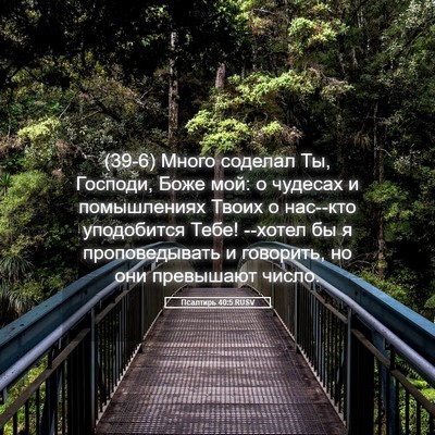 Picture 05 - Псалтирь 40:5 RUSV - (39-6) Много соделал Ты, - Bible Verse Picture