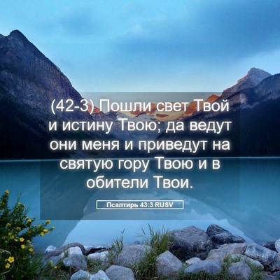 Picture 05 - Псалтирь 43:3 RUSV - (42-3) Пошли свет Твой и - Bible Verse Picture