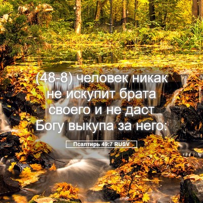 Picture 05 - Псалтирь 49:7 RUSV - (48-8) человек никак не - Bible Verse Picture