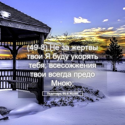 Picture 05 - Псалтирь 50:8 RUSV - (49-8) Не за жертвы твои Я - Bible Verse Picture