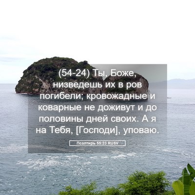 Picture 05 - Псалтирь 55:23 RUSV - (54-24) Ты, Боже, низведешь их - Bible Verse Picture
