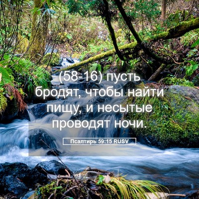 Picture 05 - Псалтирь 59:15 RUSV - (58-16) пусть бродят, чтобы - Bible Verse Picture