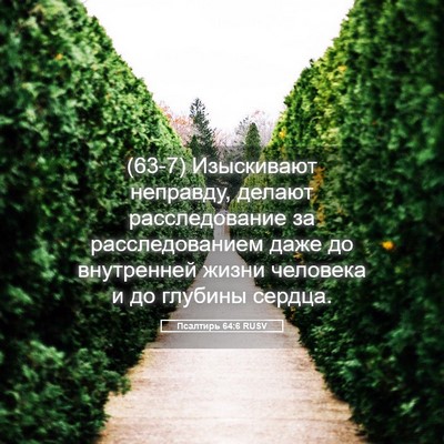 Picture 05 - Псалтирь 64:6 RUSV - (63-7) Изыскивают неправду, - Bible Verse Picture