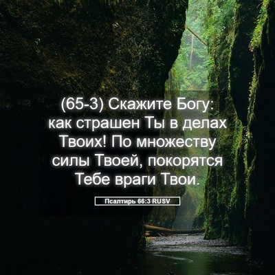Picture 05 - Псалтирь 66:3 RUSV - (65-3) Скажите Богу: как - Bible Verse Picture