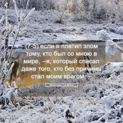 Picture 05 - Псалтирь 7:4 RUSV - (7-5) если я платил злом тому, - Bible Verse Picture