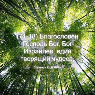Picture 05 - Псалтирь 72:18 RUSV - (71-18) Благословен Господь - Bible Verse Picture