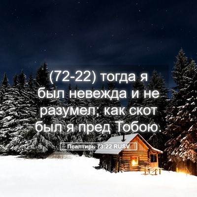 Picture 05 - Псалтирь 73:22 RUSV - (72-22) тогда я был невежда и - Bible Verse Picture