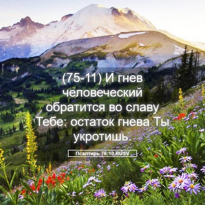 Picture 05 - Псалтирь 76:10 RUSV - (75-11) И гнев человеческий - Bible Verse Picture
