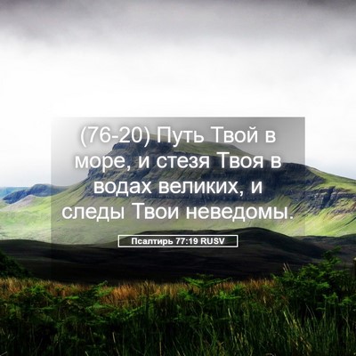 Picture 05 - Псалтирь 77:19 RUSV - (76-20) Путь Твой в море, и - Bible Verse Picture