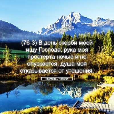 Picture 05 - Псалтирь 77:2 RUSV - (76-3) В день скорби моей ищу - Bible Verse Picture