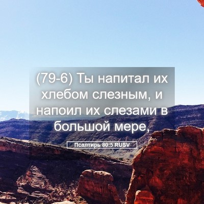 Picture 05 - Псалтирь 80:5 RUSV - (79-6) Ты напитал их хлебом - Bible Verse Picture