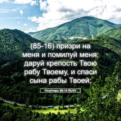 Picture 05 - Псалтирь 86:16 RUSV - (85-16) призри на меня и - Bible Verse Picture