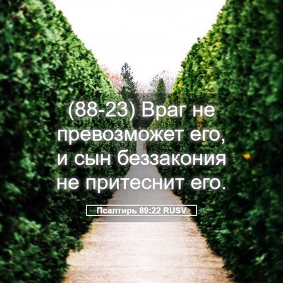 Picture 05 - Псалтирь 89:22 RUSV - (88-23) Враг не превозможет - Bible Verse Picture