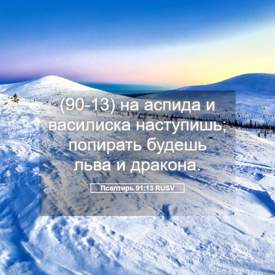 Picture 05 - Псалтирь 91:13 RUSV - (90-13) на аспида и василиска - Bible Verse Picture