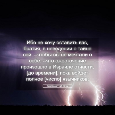 Picture 05 - Римлянам 11:25 RUSV - Ибо не хочу оставить вас, - Bible Verse Picture
