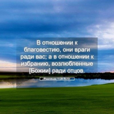 Picture 05 - Римлянам 11:28 RUSV - В отношении к благовестию, - Bible Verse Picture