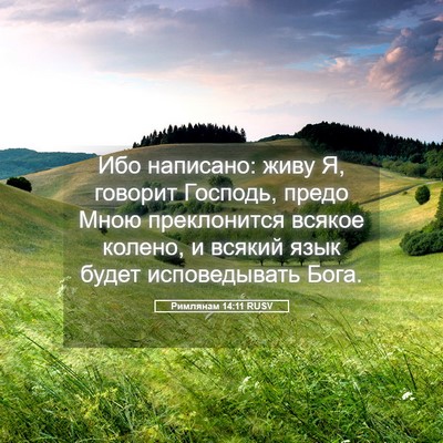 Picture 05 - Римлянам 14:11 RUSV - Ибо написано: живу Я, - Bible Verse Picture