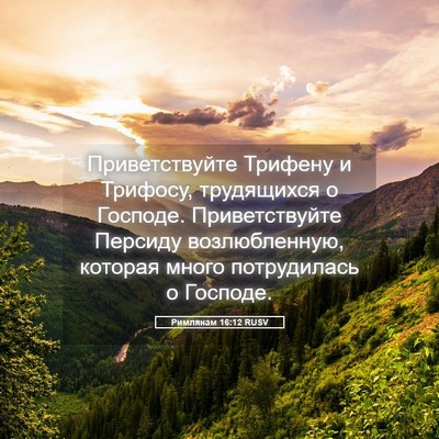 Picture 05 - Римлянам 16:12 RUSV - Приветствуйте Трифену и - Bible Verse Picture