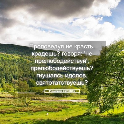 Picture 05 - Римлянам 2:22 RUSV - Проповедуя не красть, - Bible Verse Picture
