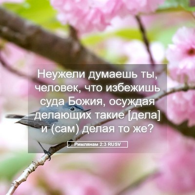 Picture 05 - Римлянам 2:3 RUSV - Неужели думаешь ты, - Bible Verse Picture