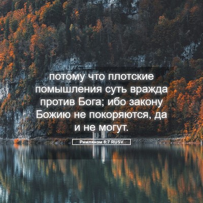 Picture 05 - Римлянам 8:7 RUSV - потому что плотские - Bible Verse Picture