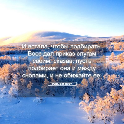 Picture 05 - Руфь 2:15 RUSV - И встала, чтобы подбирать. - Bible Verse Picture