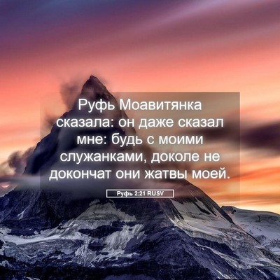 Picture 05 - Руфь 2:21 RUSV - Руфь Моавитянка сказала: - Bible Verse Picture