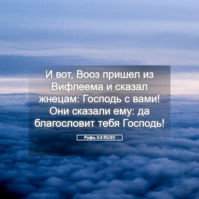 Picture 05 - Руфь 2:4 RUSV - И вот, Вооз пришел из - Bible Verse Picture