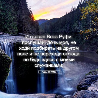 Picture 05 - Руфь 2:8 RUSV - И сказал Вооз Руфи: - Bible Verse Picture