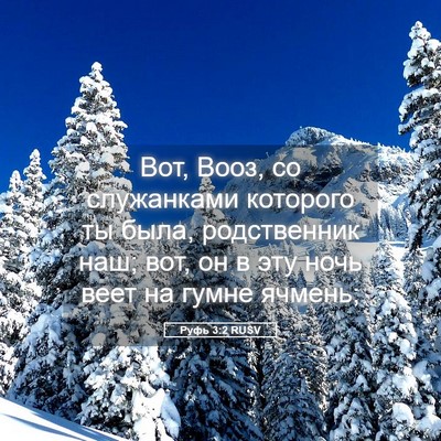 Picture 05 - Руфь 3:2 RUSV - Вот, Вооз, со служанками - Bible Verse Picture