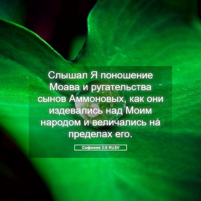 Picture 05 - Софония 2:8 RUSV - Слышал Я поношение Моава и - Bible Verse Picture
