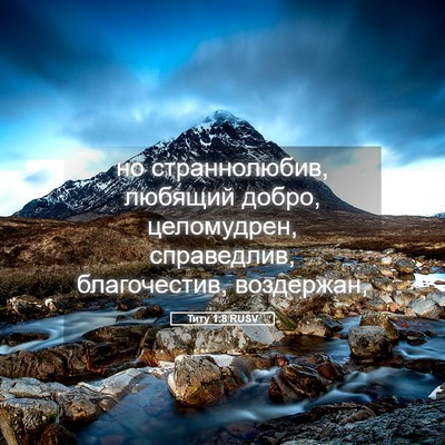 Picture 05 - Титу 1:8 RUSV - но страннолюбив, любящий - Bible Verse Picture
