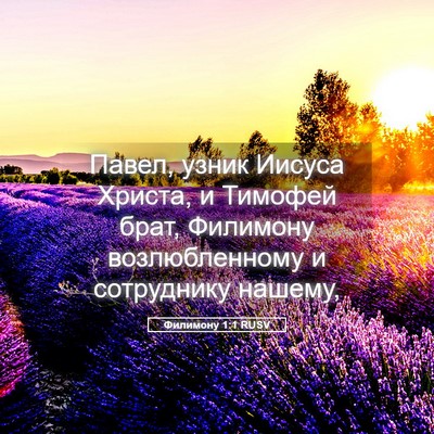Picture 05 - Филимону 1:1 RUSV - Павел, узник Иисуса Христа, - Bible Verse Picture