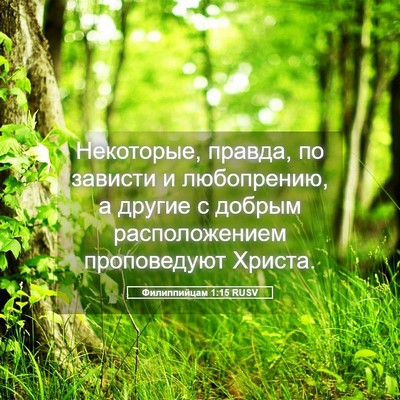 Picture 05 - Филиппийцам 1:15 RUSV - Некоторые, правда, по - Bible Verse Picture
