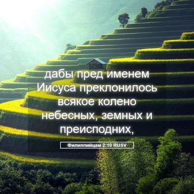 Picture 05 - Филиппийцам 2:10 RUSV - дабы пред именем Иисуса - Bible Verse Picture