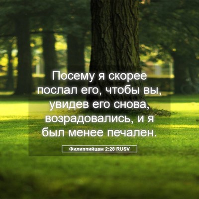 Picture 05 - Филиппийцам 2:28 RUSV - Посему я скорее послал его, - Bible Verse Picture