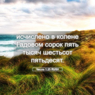 Picture 05 - Числа 1:25 RUSV - исчислено в колене Гадовом - Bible Verse Picture