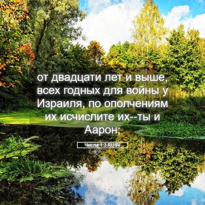 Picture 05 - Числа 1:3 RUSV - от двадцати лет и выше, - Bible Verse Picture